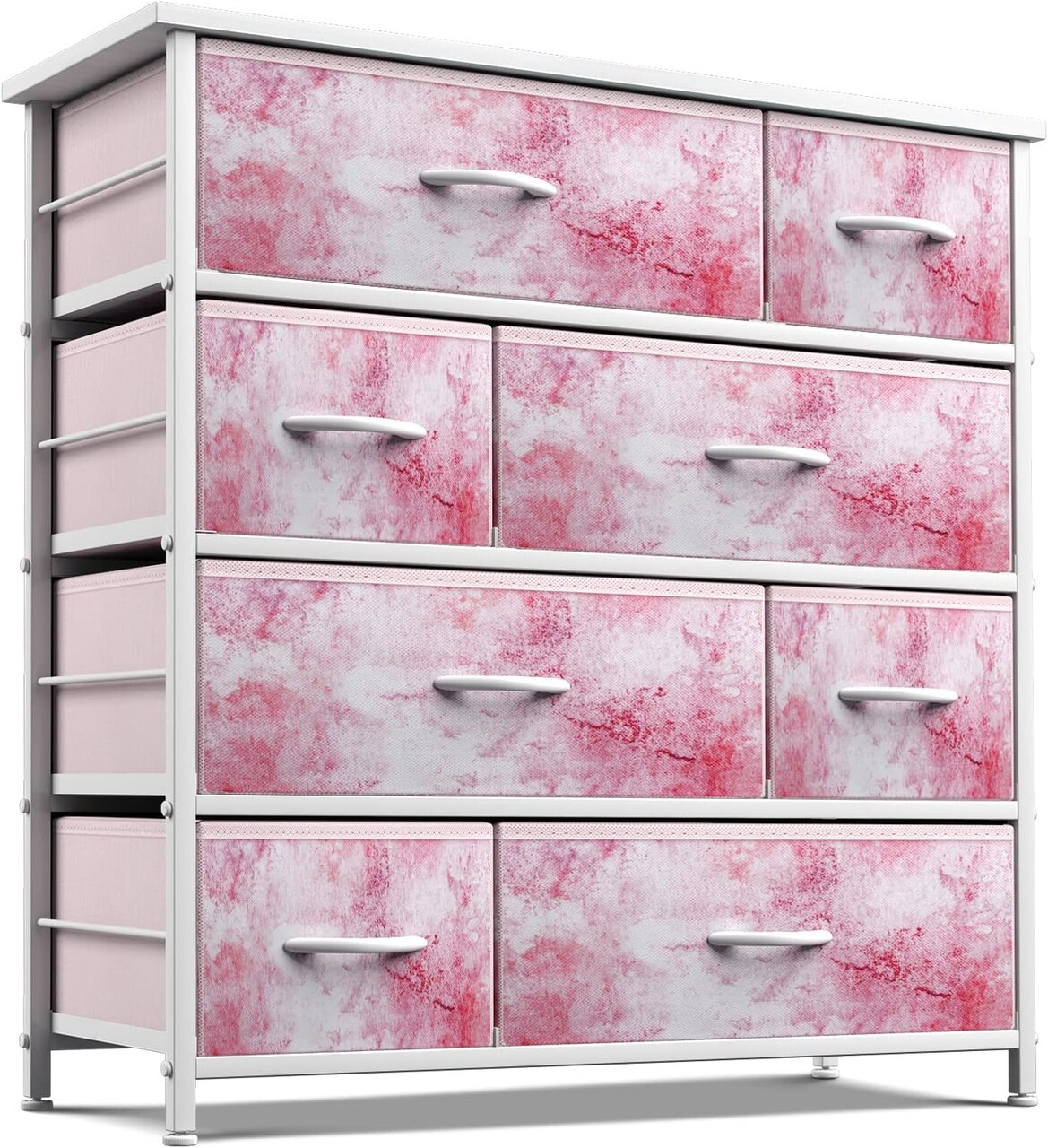 Sorbus Dresser with 8 Drawers - Storage Chest Organizer with Steel Frame, Wood Top, Handles, Fabric Bins